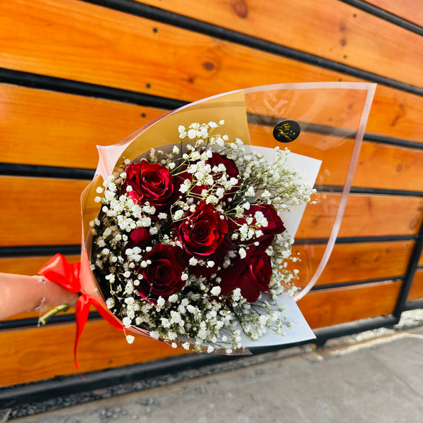 Ramo 6 Rosas + Gipsófila